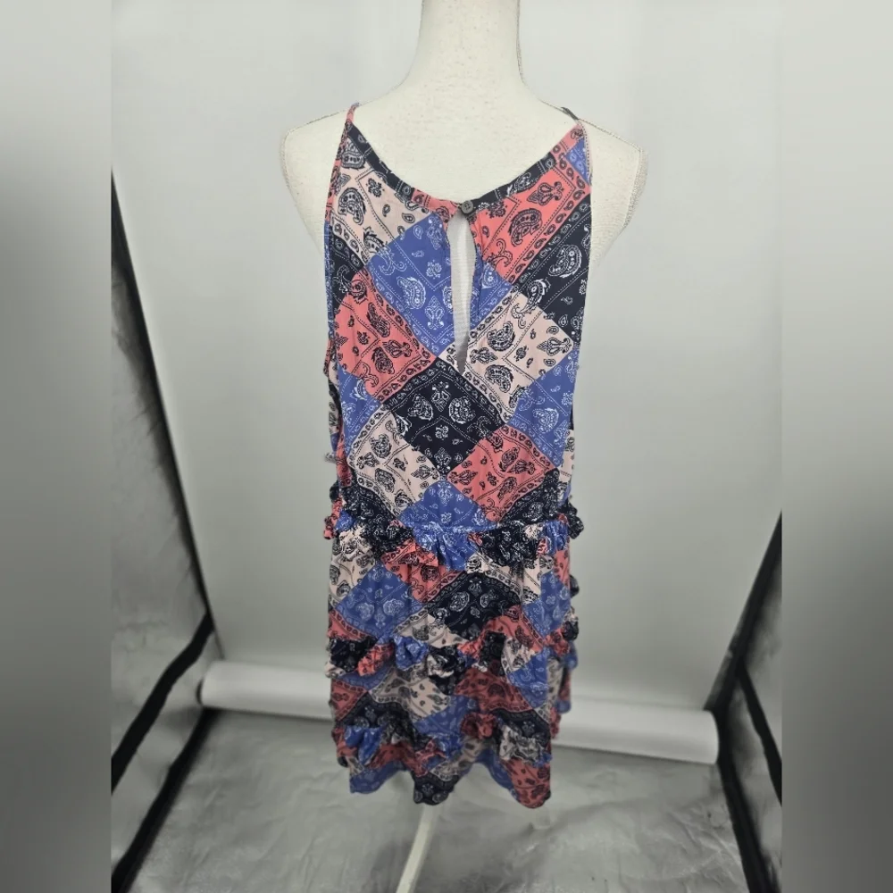 Wrangler Retro Multicolor Paisley Patchwork Halter Ruffle Dress XL (6608) - Picture 3 of 6